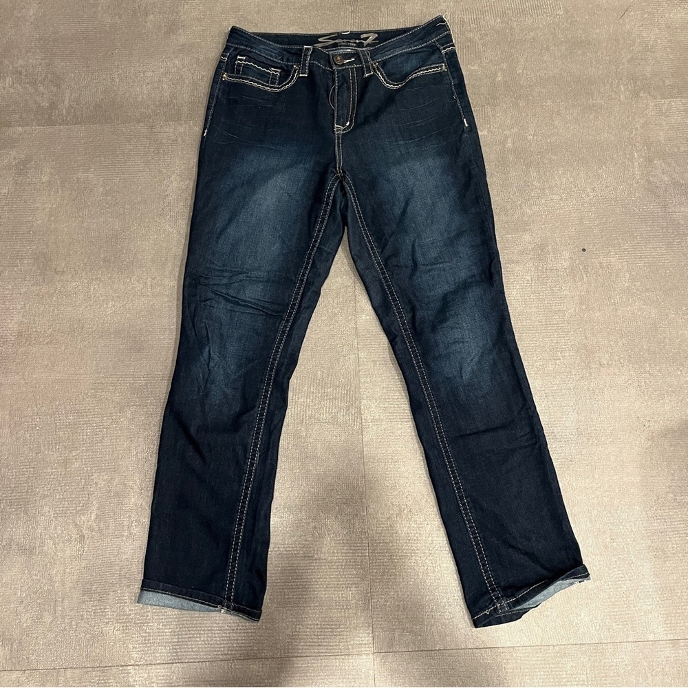 Seven Slimming Straight Women's Dark Blue Jeans 12 - Picture 1 of 7